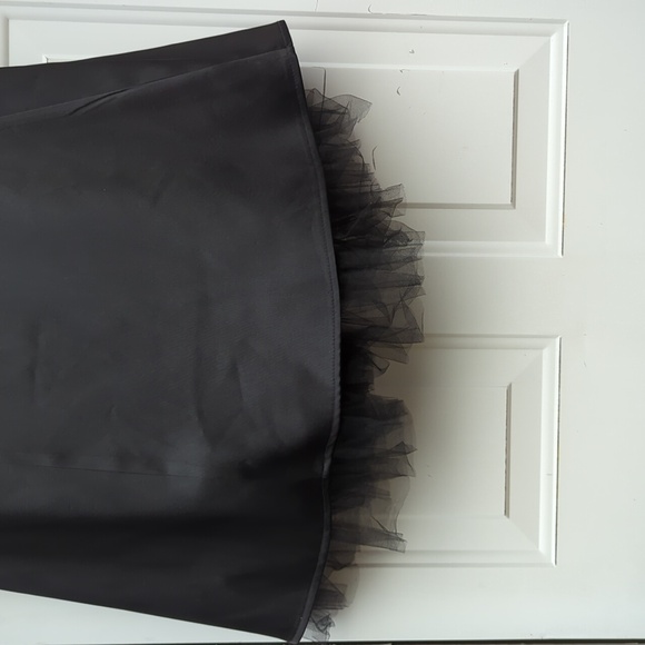 Jessica McClintock long black strapless gown tulle hem  10 Petite Vintage - Picture 6 of 16